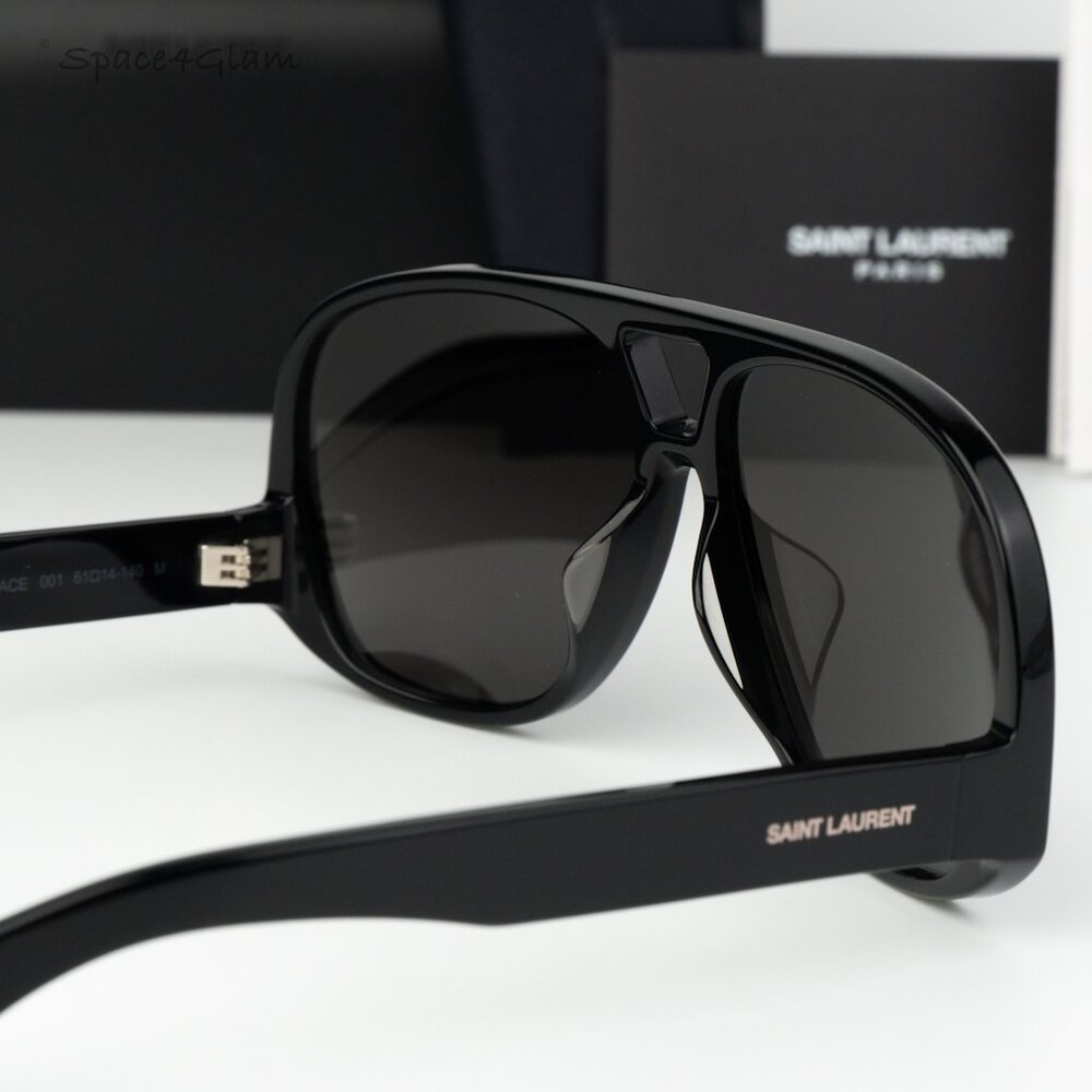 Saint Laurent Women Sunglasses Black Square SL652/F SOLACE 001 NEW AUTHENTIC - Picture 4 of 15